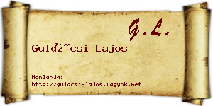 Gulácsi Lajos névjegykártya
